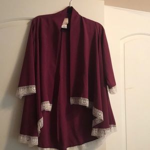 cardigan with lace detail